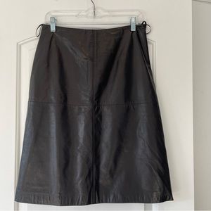 Ann Taylor - Black Leather Skirt Size 6